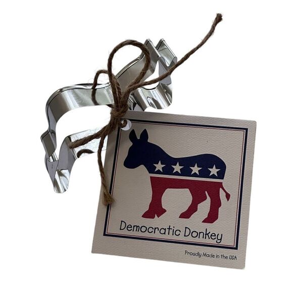 Democratic Donkey Cookie Cutter Handled - Political Election 2024 Politics Gift - Picture 1 of 3